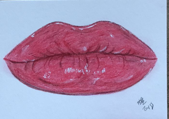 Red Lips ACEO by Heather Kilgore